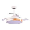 VENTILADOR DECORATIVO CON ASPAS RETRÁCTILES, ALTAVOZ BLUETOOTH, LUZ LED Y MANDO A DISTANCIA MOTOR 32W DC