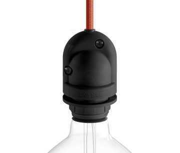 PORTALÁMPARAS E27 CON GEL PARA EXTERIOR IP65 NEGRO