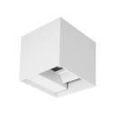 APLIQUE ALUMINIO CUBO 10W 3CCT 100x100x100mm CON DIFUSOR DE CRISTAL ARTE ILLUMINIA