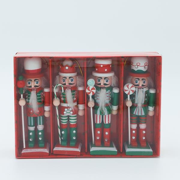 CASCANUECES, CARAMELO ROJO VERDE, SET 4 PIEZAS, 5x13cm