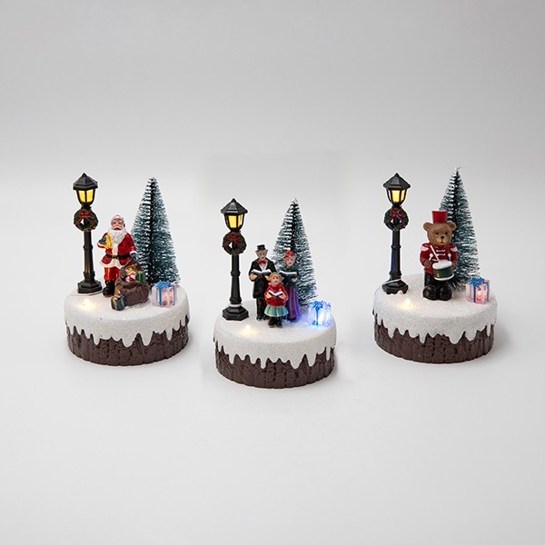 CAJA EXPOSITOR, PAPÁ NOEL, OSO Y CORO, 12 UDS., 9x12,8cm