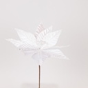 FLOR BLANCA CON PERLAS BLANCAS, 30x30cm