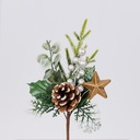 PICO CON BAYAS BLANCAS Y ESTRELLA DORADA, 26cm