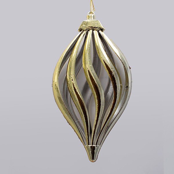  ADORNO COLGANTE LÁGRIMA, PLÁSTICO, DORADO, 21x11cm