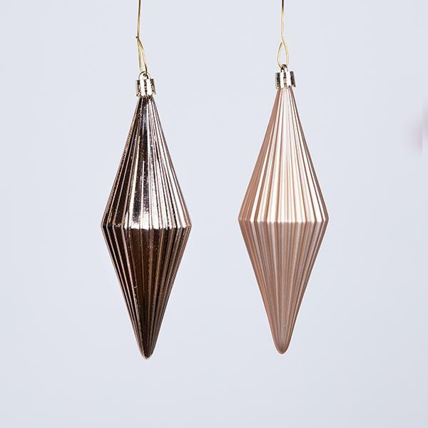 DIAMANTES DE PLÁSTICO, ORO ROSA, 2 BRILLANTES 3 MATE, SET DE 5 PIEZAS, 15 cm