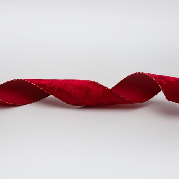 CINTA DE TERCIOPELO ROJO, 6,30 cm, 10 m