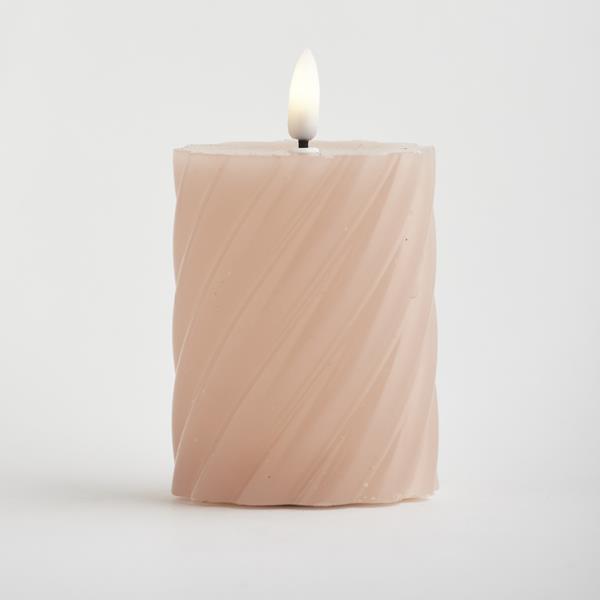 VELA A PILAS, CON LLAMA, ROSA, CON TEMPORIZADOR, 7x12cm