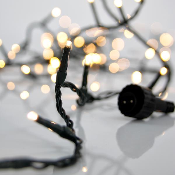 LINE PRO, 700 LED 3 mm, ADAPTADOR DE 31 V Y 12 W, 4 CONECTORES (HASTA 2 JUEGOS), CABLE DE PVC VERDE, LED BLANCO CÁLIDO POR 5 cm, CABLE DE CONDUCCIÓN DE 3 m, IP44