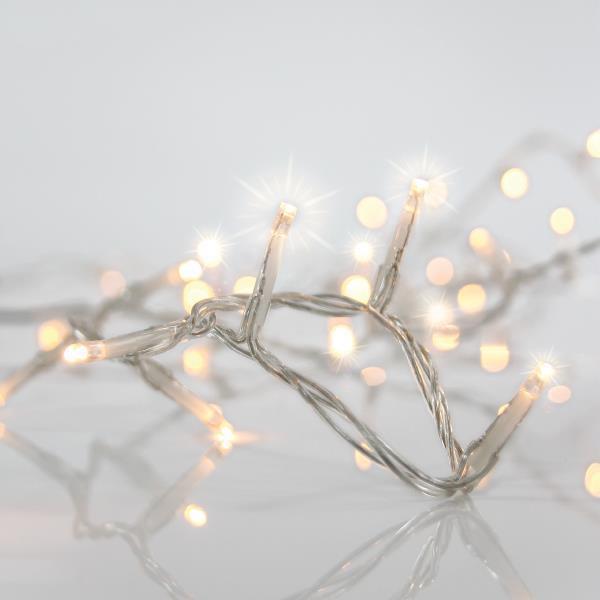 CARÁMBANO, 288 LED FLASH DE 5 mm, ADAPTADOR DE 36 V, 4 CONECTORES (HASTA 3 JUEGOS), CABLE DE PVC TRANSPARENTE, LED BLANCO CÁLIDO (Alto 60 x Ancho 600 cm, 5/7/5/7), CABLE DE CONDUCCIÓN DE 3 m, IP44