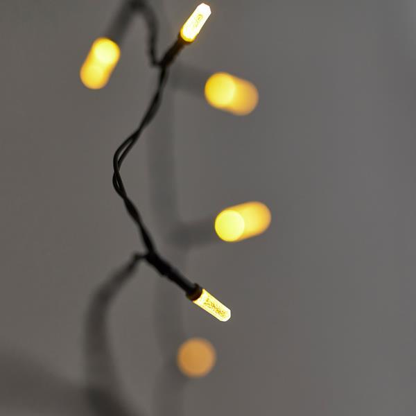 LÍNEA, 80 LED 5 mm CON EXTENSIÓN ACRÍLICA, PANEL SOLAR CON SENSOR DE LUZ, 8 M/H, CABLE PVC VERDE, LED BLANCO CÁLIDO, POR 10 cm, CABLE CONDUCTOR 1 m, IP44