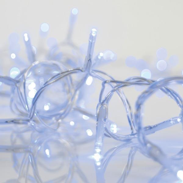 CARÁMBANO, 144 LED de 3 mm, ADAPTADOR DE 36 V, 4 CONECTORES (HASTA 3 JUEGOS), CABLE DE PVC TRANSPARENTE, LED AZUL (Alto 60 x Ancho 300 cm, 5/7/5/7), CABLE DE CONDUCCIÓN DE 3 m, IP44