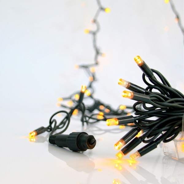 LÍNEA, 96 LED 5 mm, 24 V, CABLE DE GOMA VERDE, 2 CONECTORES HASTA 10 JUEGOS, LED LUZ DIURNA, POR 10 cm, JUEGO DE 5 LÍNEAS Y 1 EXTENSIÓN DE 3 m, ΙΡ65