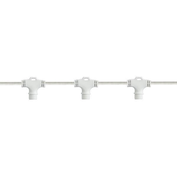 Cable de goma blanco para cortina, 10 conectores verticales, con conector, 1,1 m, IP65.