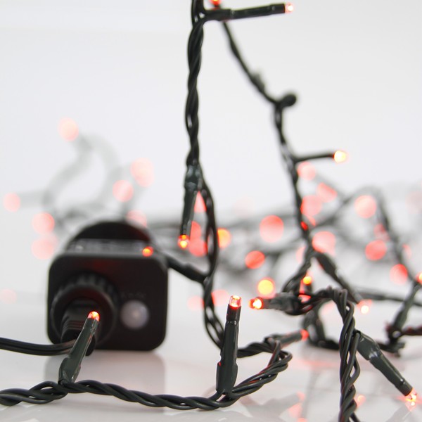 LÍNEA, 240 LED 3 mm, ADAPTADOR 31 V, 8 M/F Y MEMORIA, CABLE PVC VERDE, LED ROJO, POR 5 cm, CABLE CONDUCTOR 3 m, IP44