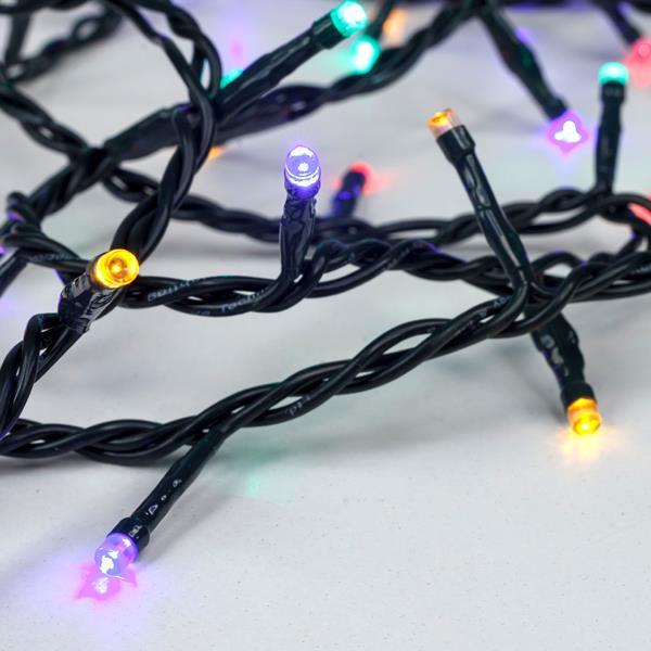 LÍNEA, 300 LED 3 mm, ADAPTADOR 31 V, 8 M/F Y MEMORIA, CABLE PVC VERDE, MULTILED, POR 5 cm, CABLE CONDUCTOR 3 m, IP44