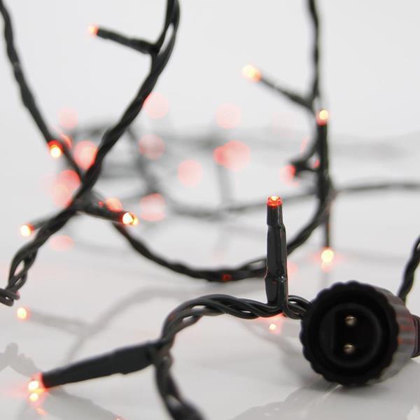 LÍNEA, 300 LED 3 mm, ADAPTADOR 31 V, 4 CONECTORES HASTA 3 JUEGOS, CABLE PVC VERDE, LED ROJO, POR 5 cm, CABLE CONDUCTOR 3 m, IP44