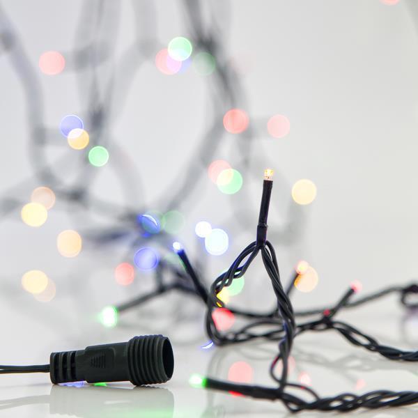 LÍNEA, 300 LED 3 mm, ADAPTADOR DE 31 V, 4 CONECTORES (HASTA 3 JUEGOS), CABLE DE PVC VERDE, MÚLTIPLES LED POR 10 cm, CABLE DE CONDUCCIÓN 3 m, IP44