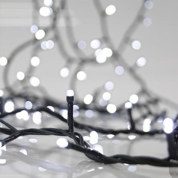 LÍNEA, 480 LED 3 mm, ADAPTADOR 31 V, FIJO, CABLE PVC VERDE, LED BLANCO, POR 7,5 cm, CABLE CONDUCTOR 3 m, IP44
