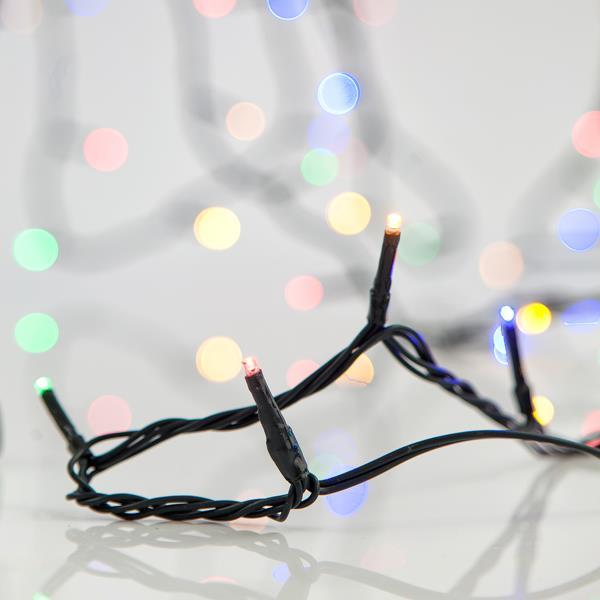 LÍNEA, 280 LED 3 mm, 31 V, 8 conectores macho/hembra, 2 conectores (hasta 5 unidades), cable de PVC verde, varios LED por 7,5 cm, IP44 (sin adaptador ni cable conductor)