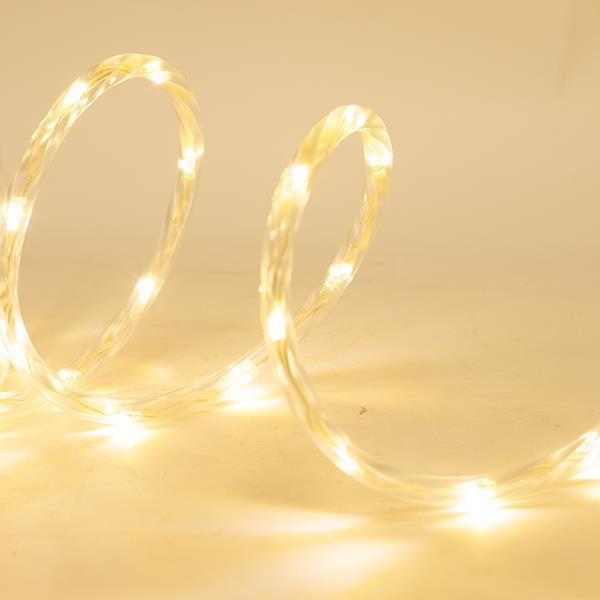  Cuerda luminosa LED SMD de 18 m, bidireccional, adaptador de 31 V, 8 LED M/F y memoria, blanco cálido, 20 LED/m, cable de 3 m, IP44