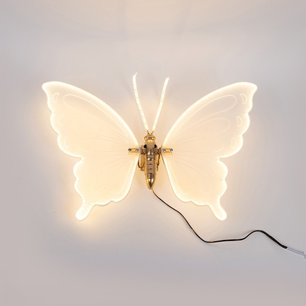 MARIPOSA ILUMINADA DE 40 CM, ADAPTADOR DE 12 V, 120 LED/M, LED BLANCO CÁLIDO, CABLE DE 3 M, IP44