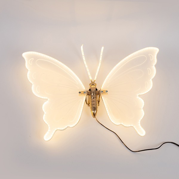 MARIPOSA ILUMINADA DE 60 cm, ADAPTADOR DE 12 V, 120 LED/M, LED BLANCO CÁLIDO, CABLE DE 3 m, IP44