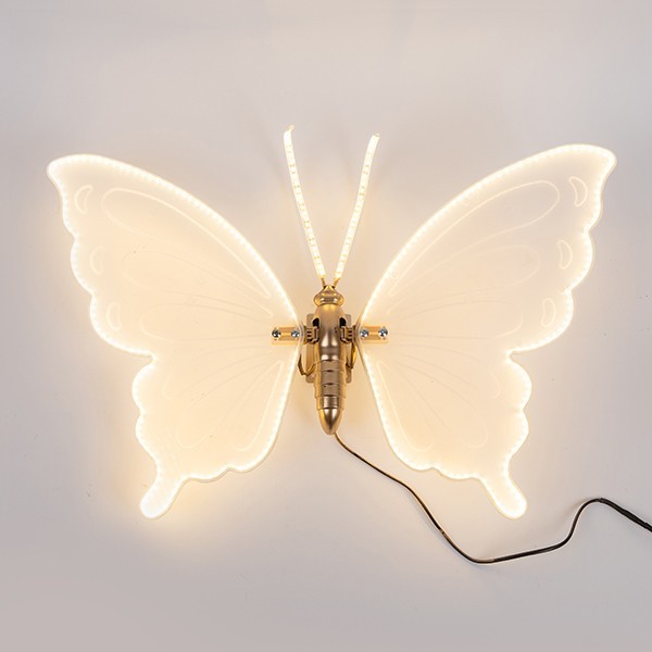 MARIPOSA ILUMINADA 80 cm, ADAPTADOR 24 V, 120 LED/M, LED BLANCO CÁLIDO, CABLE 3 m, IP44