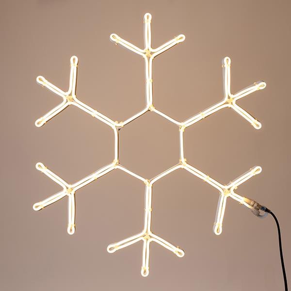 COPO DE NIEVE, LUZ DE CUERDA LED DE NEÓN DE 5 m, BIDIRECCIONAL, LED BLANCO CÁLIDO, 59 x 50 cm, IP44
