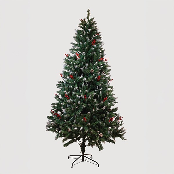 ABETO CEDRO, NEVADO CON PIÑAS Y BAYAS, 210 cm