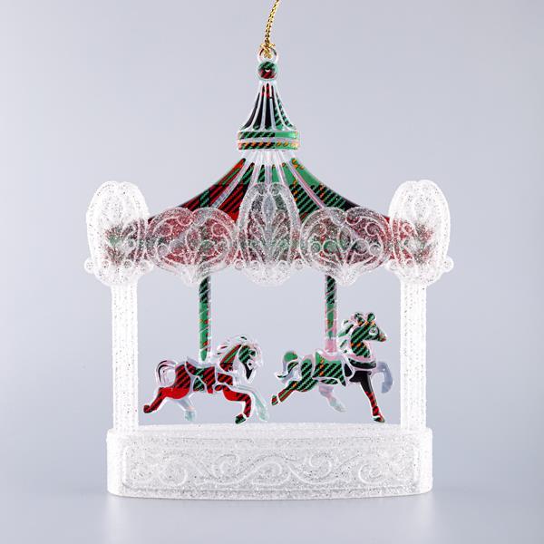 CARRUSEL DE ACRÍLICO CON BRILLO, 12,4x15cm