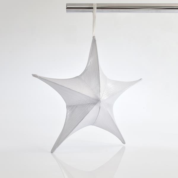 ESTRELLA, TELA BLANCA METALIZADA, 80cm