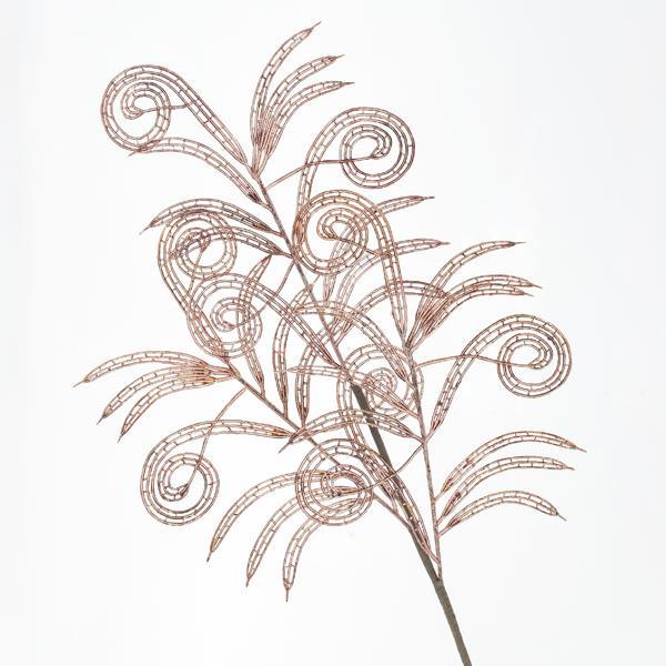  RAMA DORADA BURDEOS CON DECORACIÓN, 80cm