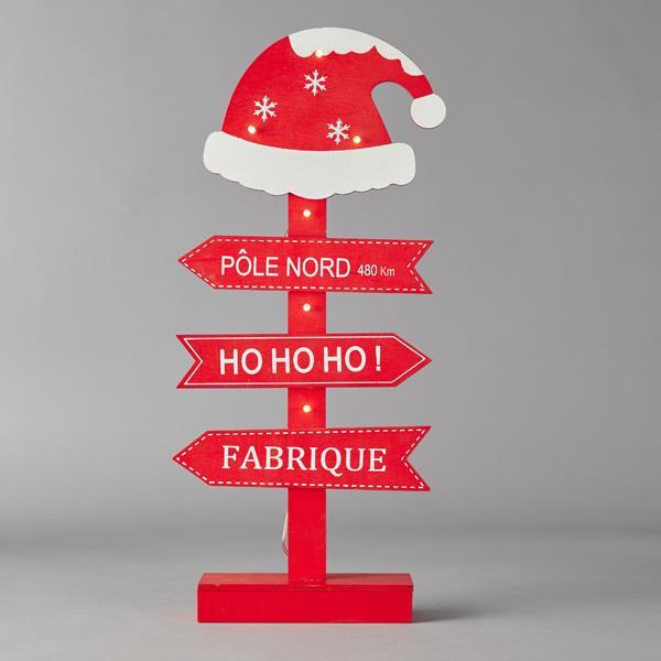 Letreros de madera con tapa, iluminados, a pilas, 21 x 6 x 46 cm, IP20