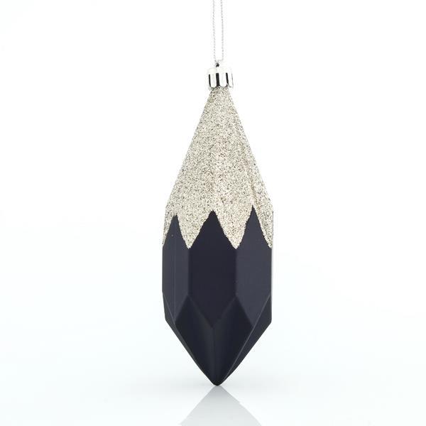 DIAMANTE NEGRO CON BRILLO CHAMPÁN, PLÁSTICO, SET DE 3 PIEZAS, 13x4,5cm