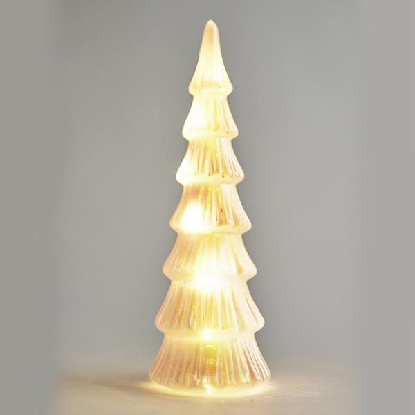 ÁRBOL DE CRISTAL ILUMINADO, ROSA, 10,5x32cm