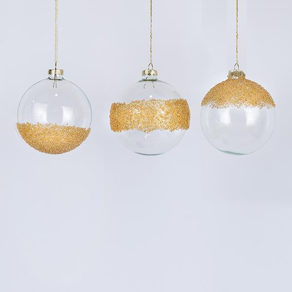 Adorno de cristal transparente con diseño de champán, 3 diseños, juego de 4 piezas, 8 cm