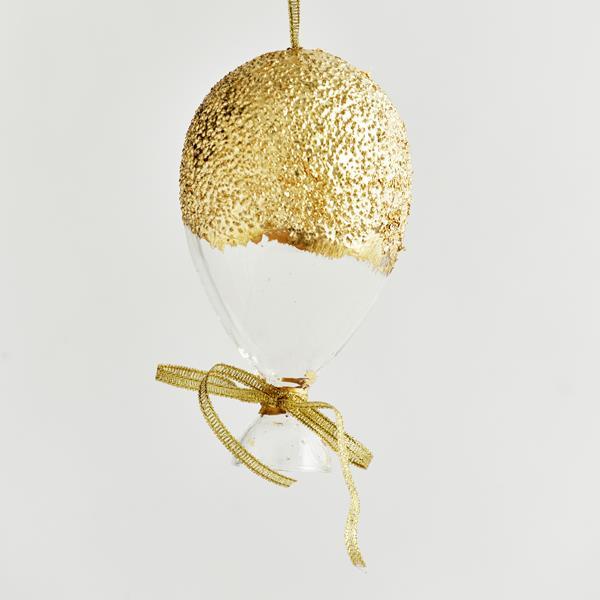 Adorno de cristal, globo dorado, juego de 4 piezas, 14 cm