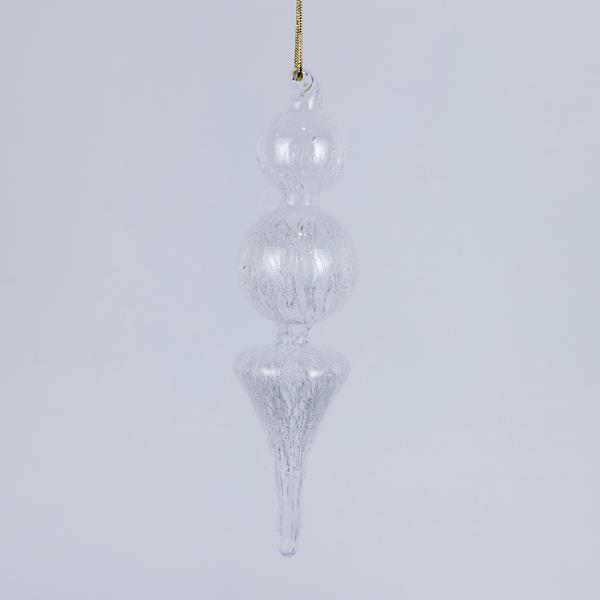 Adorno de cristal transparente con diseño en el interior, juego de 2 piezas, 17 cm.