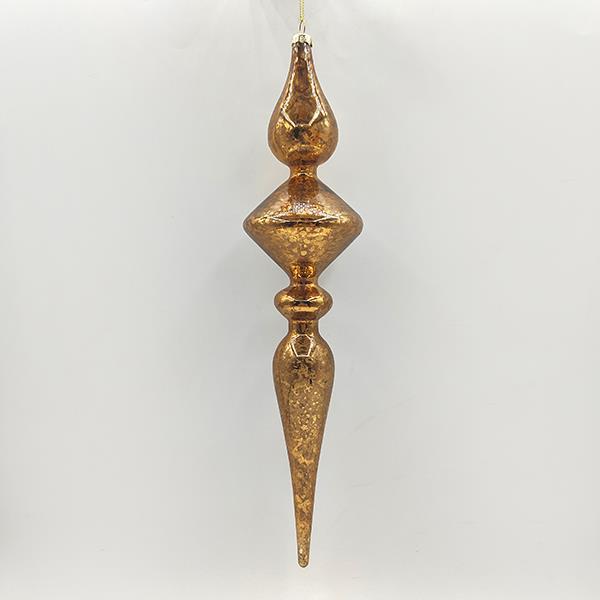 Adorno de cristal, marrón, juego de 2 piezas, 7 x 35 cm