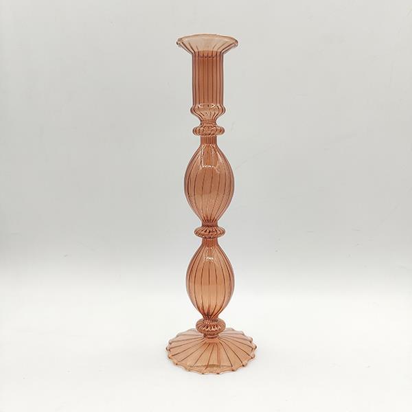 PORTAVELAS BURBUJA, CARAMELO, 8x26cm