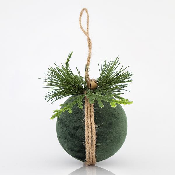 BOLA DE TERCIOPELO AZUL, 8x8x10cm