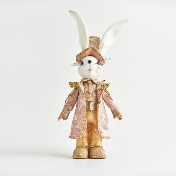 SEÑOR CONEJO CON ROPA ROSA, 19x10x42cm