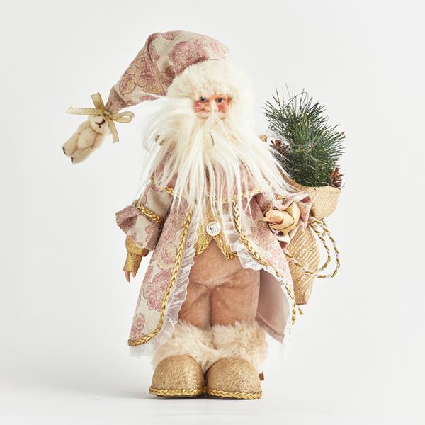 PAPÁ NOEL, CON ROPA ROSA, 22x17x35cm