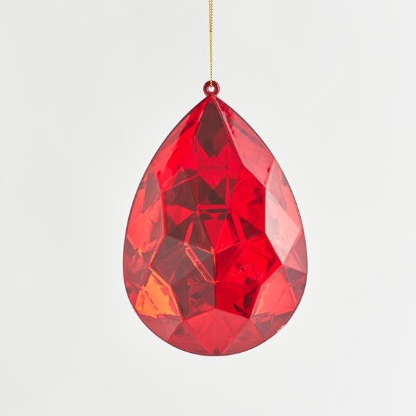 ADORNO COLGANTE, GOTA, ROJO, 10x6x15cm