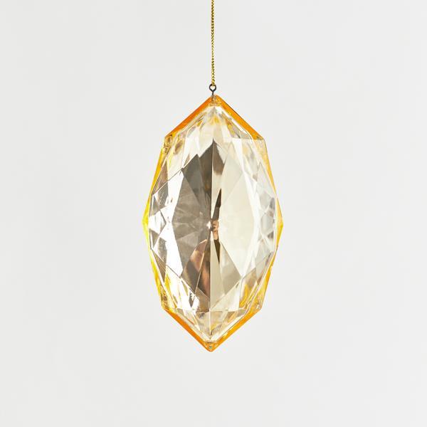 ADORNO COLGANTE, DIAMANTE, ORO, 7x4,5x13,5cm