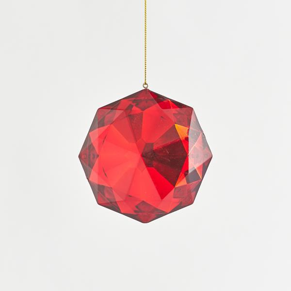 ADORNO COLGANTE, DIAMANTE, ROJO, 9x5x10cm