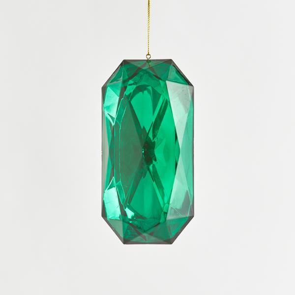 ADORNO COLGANTE, DIAMANTE, VERDE ESMERALDA, 7x5,5x14,5cm
