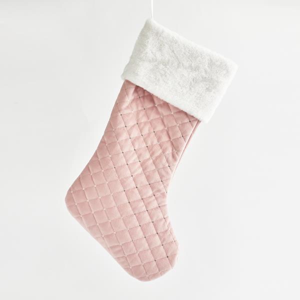 CALCETÍN, ROSA, TERCIOPELO, 48cm