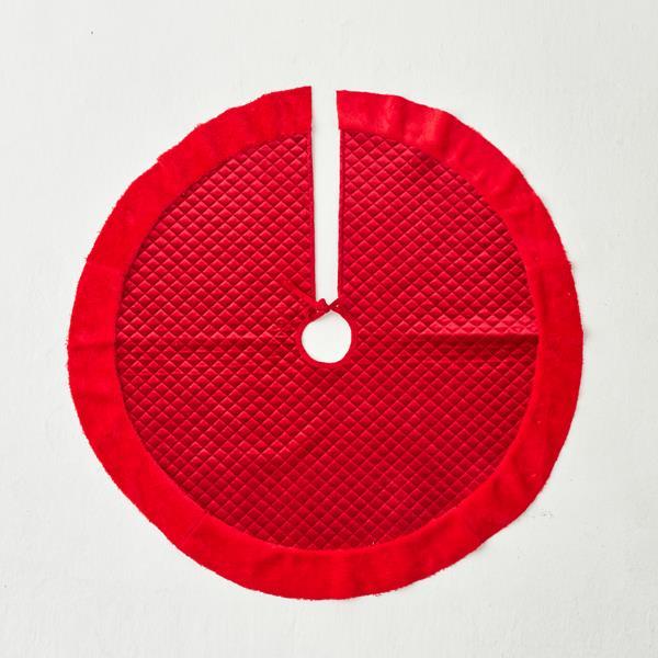 FALDA DE ÁRBOL, ROJA, TEXTURA ACOLCHADA, 90 cm