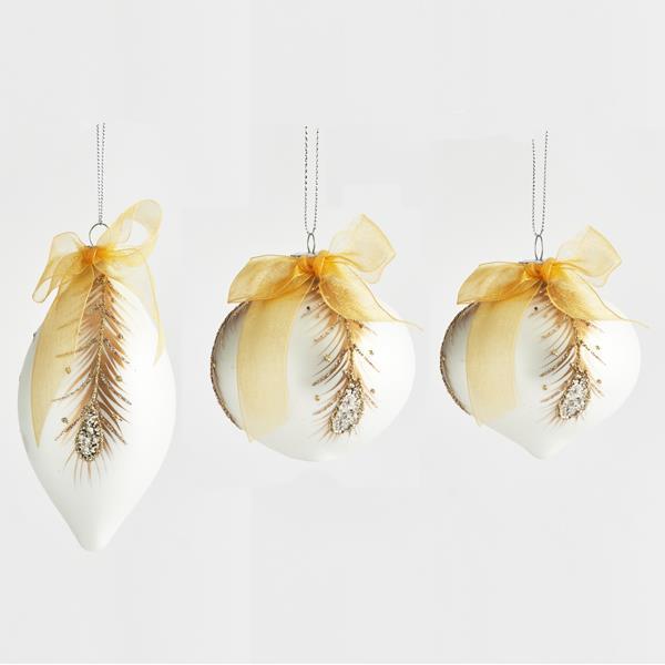 Adorno de copa, champán, con pluma marrón, 3 formas, juego de 4 piezas, 8 y 13 cm